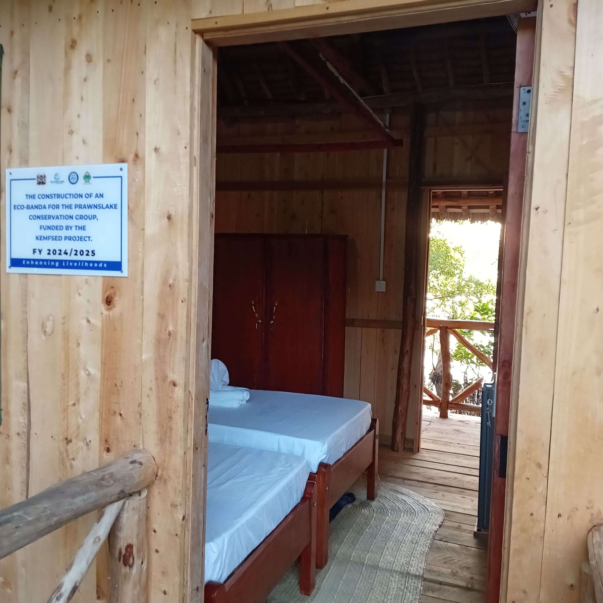 Eco-lodge deck with mangrove views at Prawns Lake Watamu