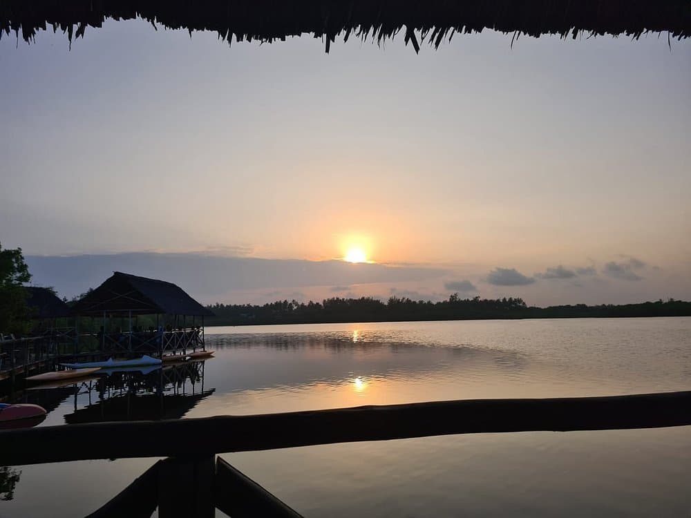 Prawns Lake mangrove creek at sunset in Watamu Kenya